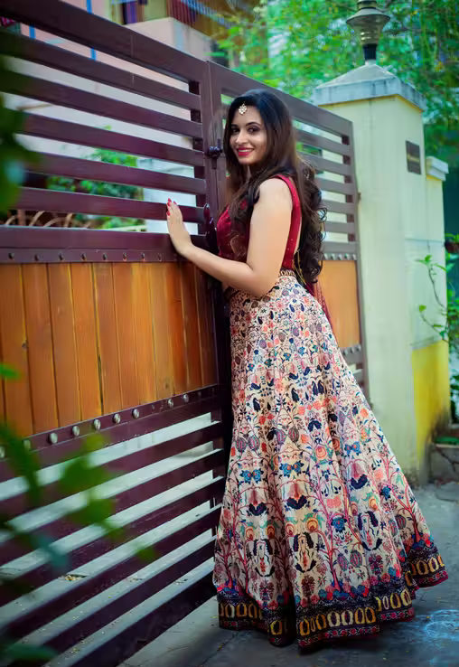 SIXSIGMAS SILK  PRINT LEHENGA