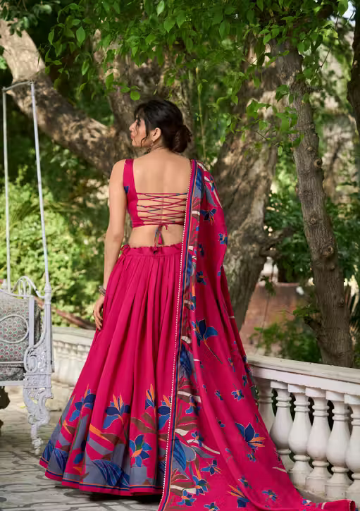 Embrace the elegance of printed lehenga